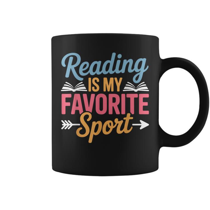 Reading Is My Favorite Sport Book Lover Saying Graphic Print Coffee Mug