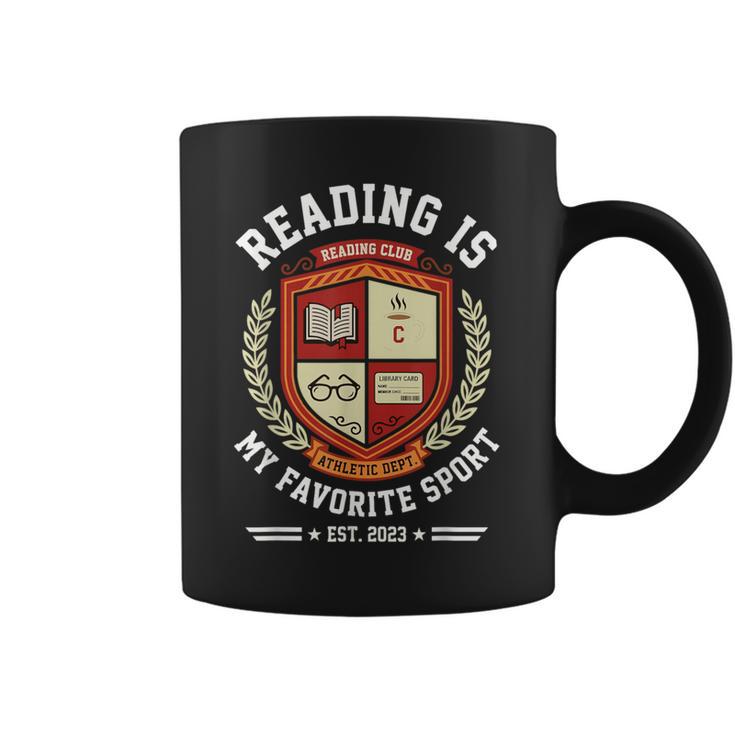 Reading Is My Favorite Sport Varsity Reading Club Book Graphic Print Coffee Mug