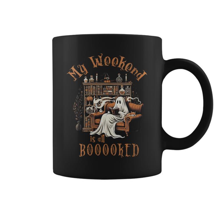 Reading Ghost Halloween Library Weekend Book Lovers Women Graphic Print Coffee Mug