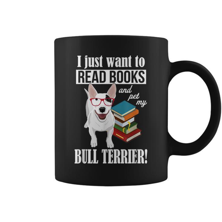 Reading Kids Cartoon Read Books Pet Bull Terrier Lover Graphic Print Coffee Mug