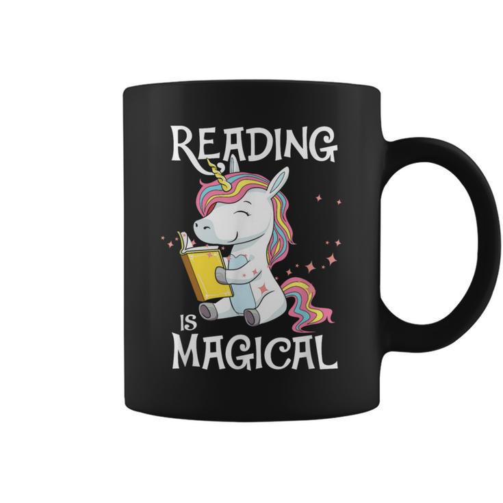Reading Is Magical Book Lover Unicorn English Teacher Girls Graphic Print Coffee Mug