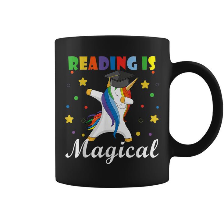 Reading Is Magical Book Lover Unicorn Student Teacher For Men Women Kids Graphic Print Coffee Mug