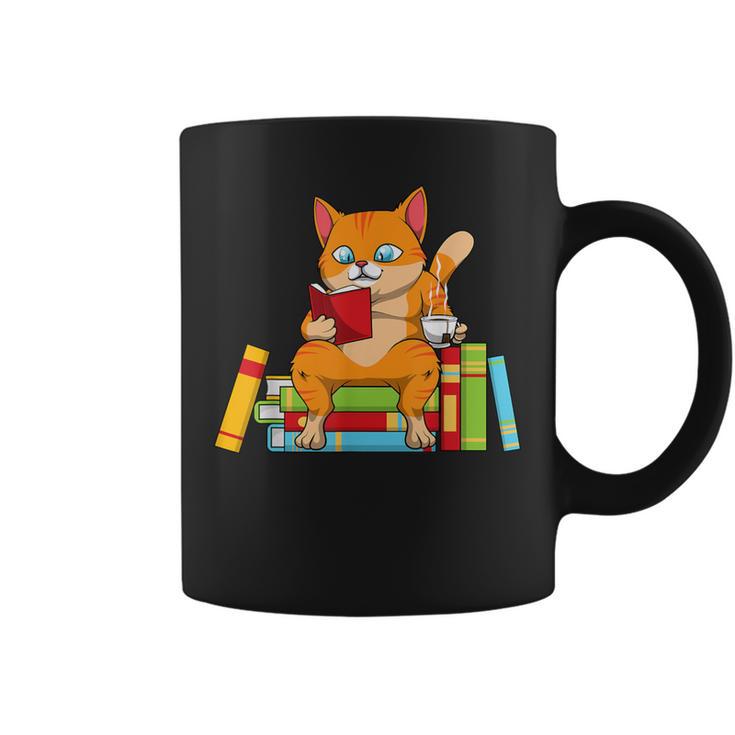 Reading For Men Women Books Cat Reading Lover Graphic Print Coffee Mug
