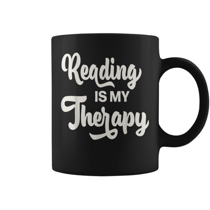 Reading Is My Therapy Book Lover Bookworm Reader Graphic Print Coffee Mug
