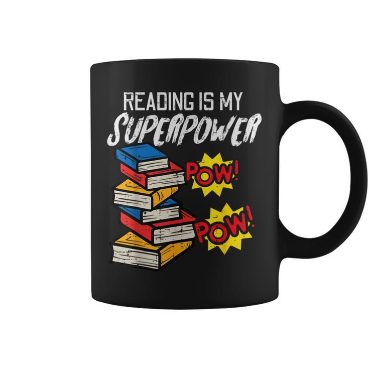 Reading Is My Superpower Book Lover Bookworm Librarian Graphic Print Coffee Mug