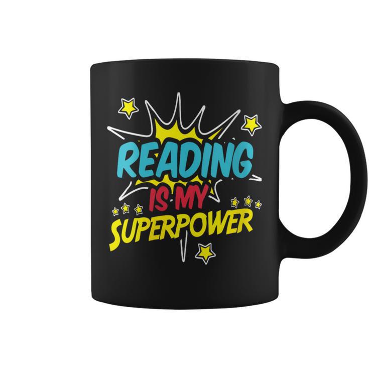 Reading Is My Superpower Book Nerds & Geeks Graphic Print Coffee Mug