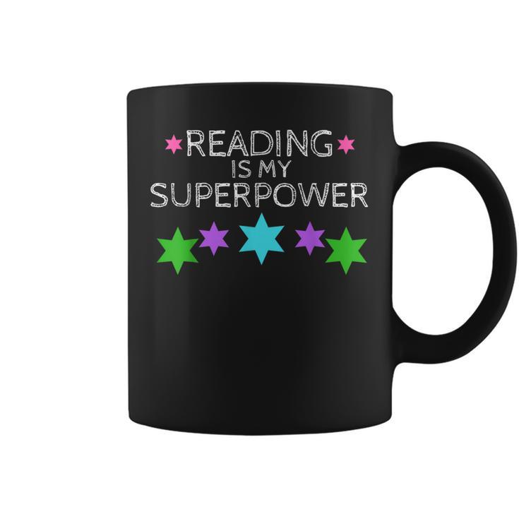 Reading Is My Superpower Boy Girl Book Lover Reader T Shirt Graphic Print Coffee Mug