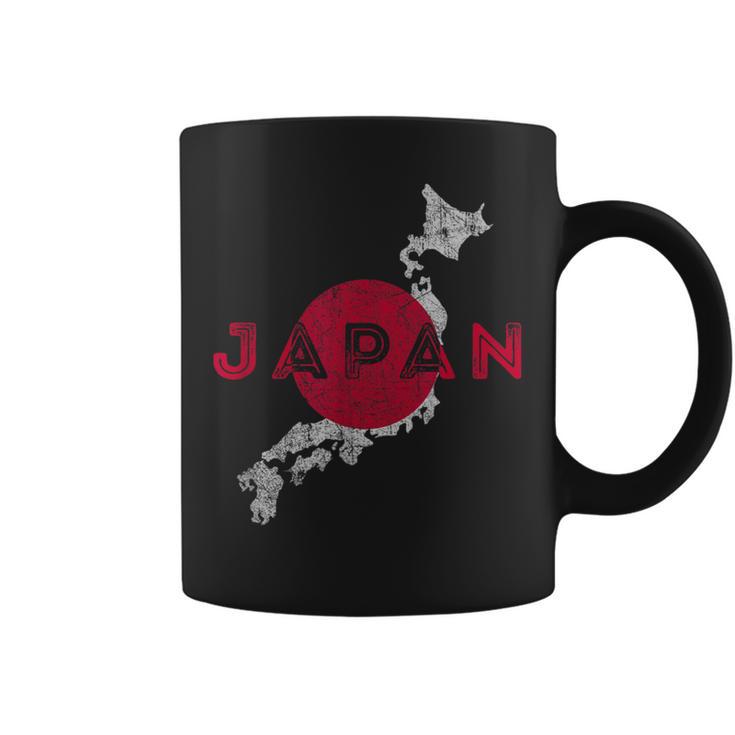 Recuerdo De Bandera Y Mapa Japonés Japón Taza de café