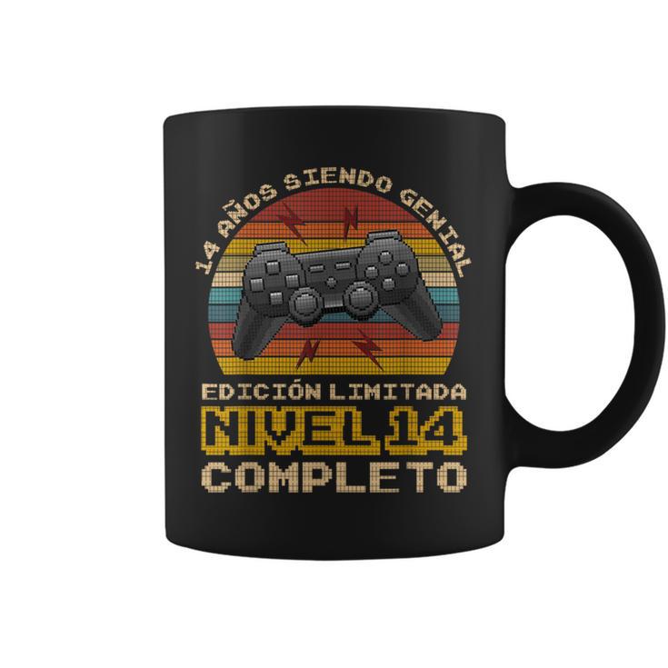 Regalo De Cumpleaños 14 Años Gamer Nivel 14 Completo Taza de café