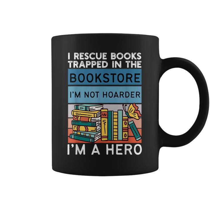 I Rescue Books And Trapped In The Bookstore Retro Bookreader Graphic Print Coffee Mug