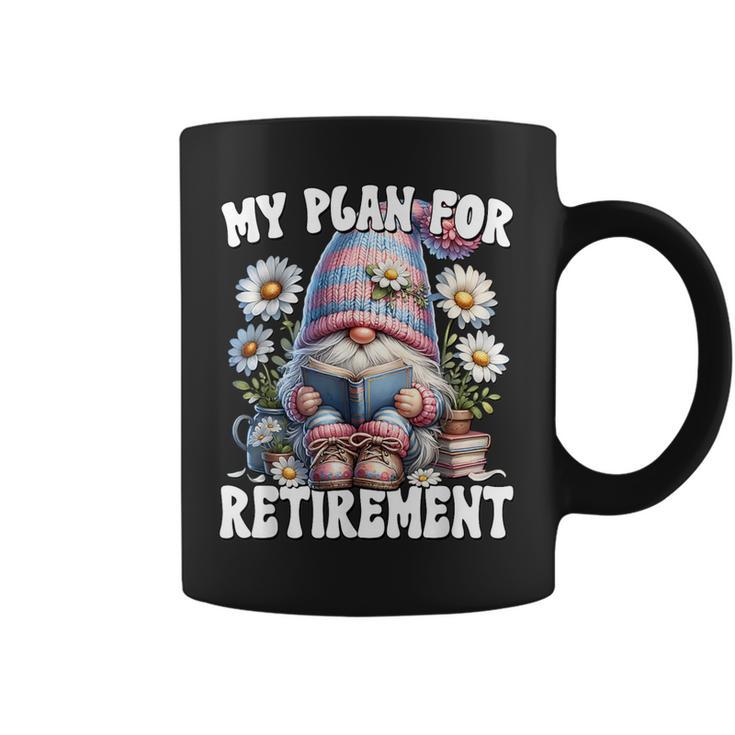 Retired Teacher Gnome Reading A Book Retirement Plan Graphic Print Coffee Mug