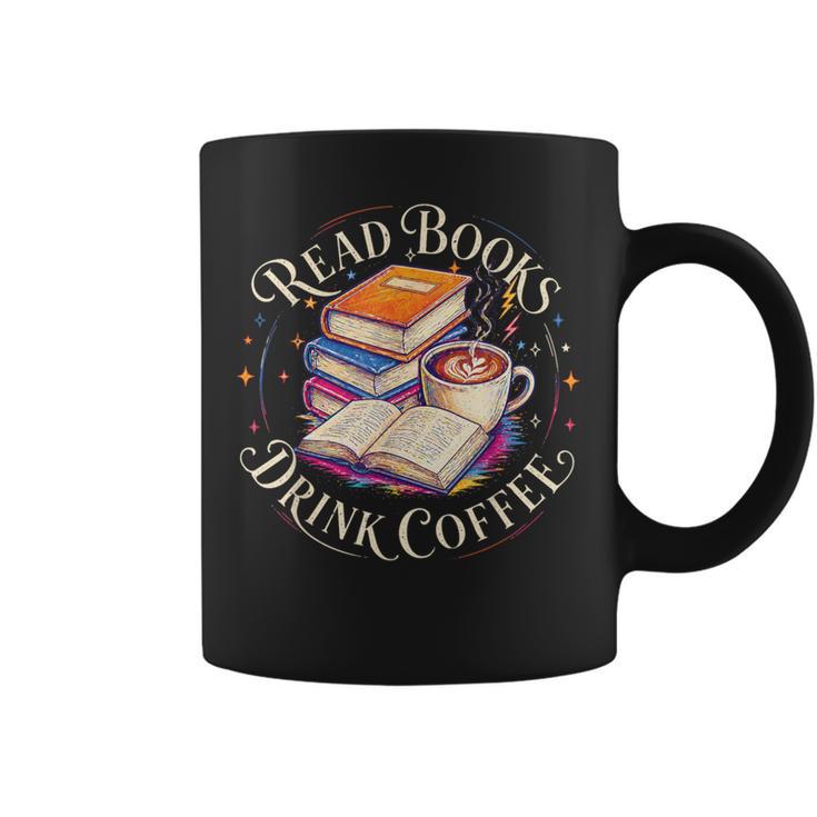 Retro Book Lover Coffee Drinking Reading Librarian Readers Graphic Print Coffee Mug