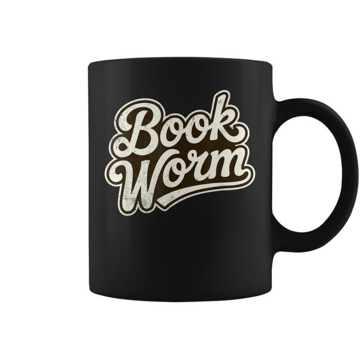 Retro Book Worm Reading For Book Lovers Graphic Print Coffee Mug