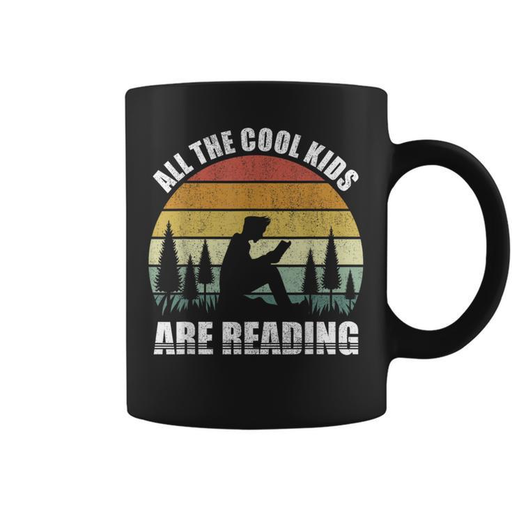 Retro All The Cool Kids Are Reading Book Shirt Vintage Graphic Print Coffee Mug