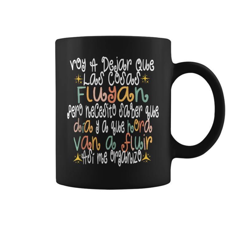 Retro Groovyoy A Dejar Que Las Cosas Fluyan Pero Necesito In Mangas Taza de café