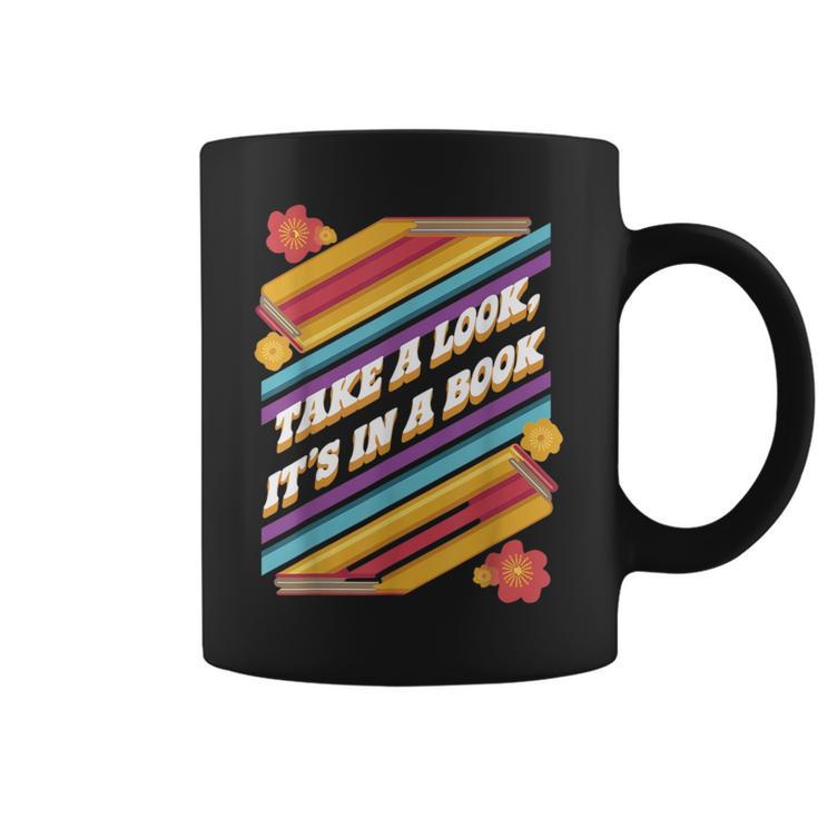 Retro Style Take a Look It's In a Book Graphic Print Coffee Mug
