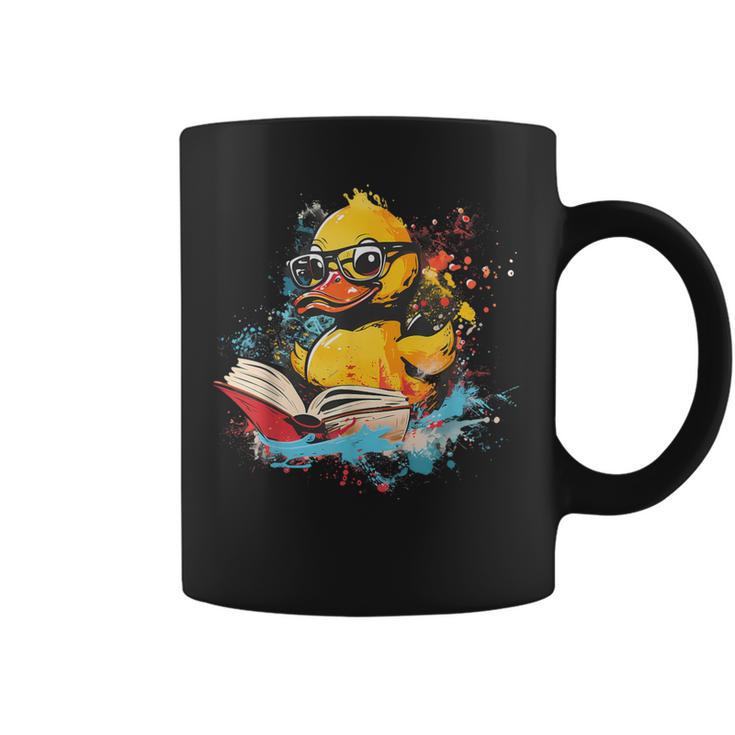 Rubber Duck Reading Book Rubber Duckie Rubber Duckling Graphic Print Coffee Mug