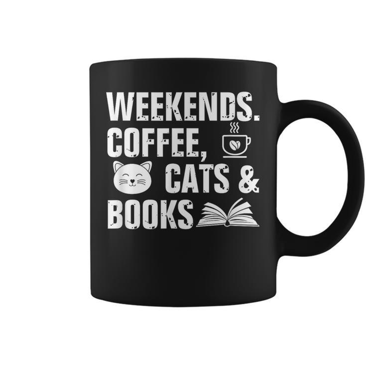 Weekends Coffee Cats And Books Graphic Print Coffee Mug