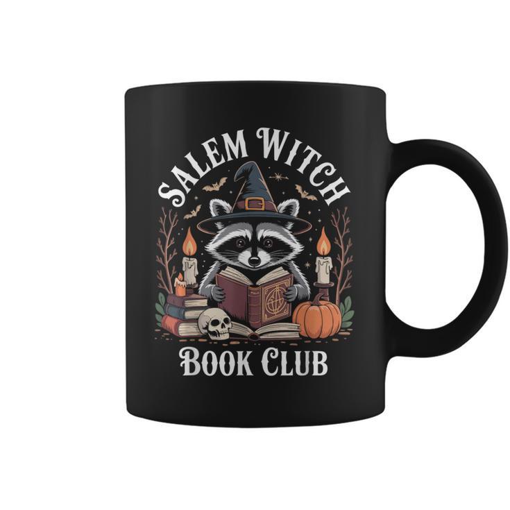 Salem Witch Book Club Raccoon Halloween Graphic Print Coffee Mug