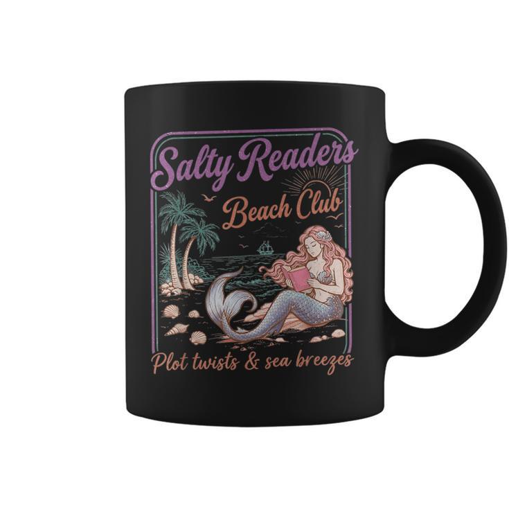 Salty Readers Beach Club Books Plot Twists & Sea Breezes Graphic Print Coffee Mug