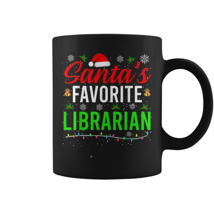 Santa's Favorite Librarian Cute Book Lover Christmas Graphic Print Coffee Mug