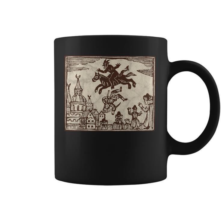 Satanic Occult Midnight Ride ゴスホラー 美的 木版画 長袖tシャツ コーヒーマグ