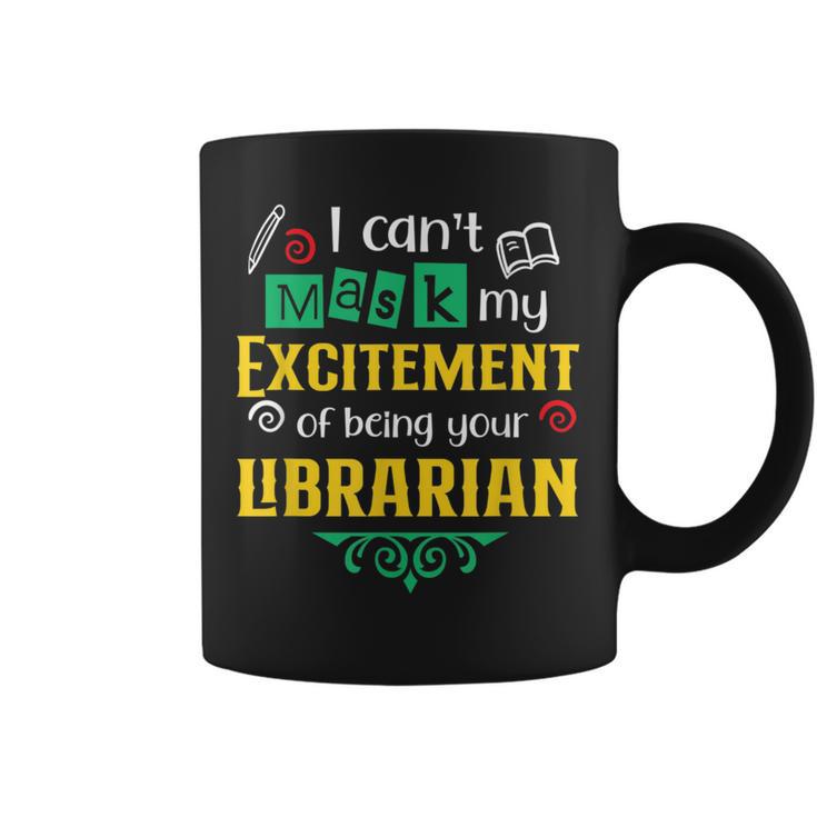 School Librarian Assistant Mask Book Reading Library Graphic Print Coffee Mug