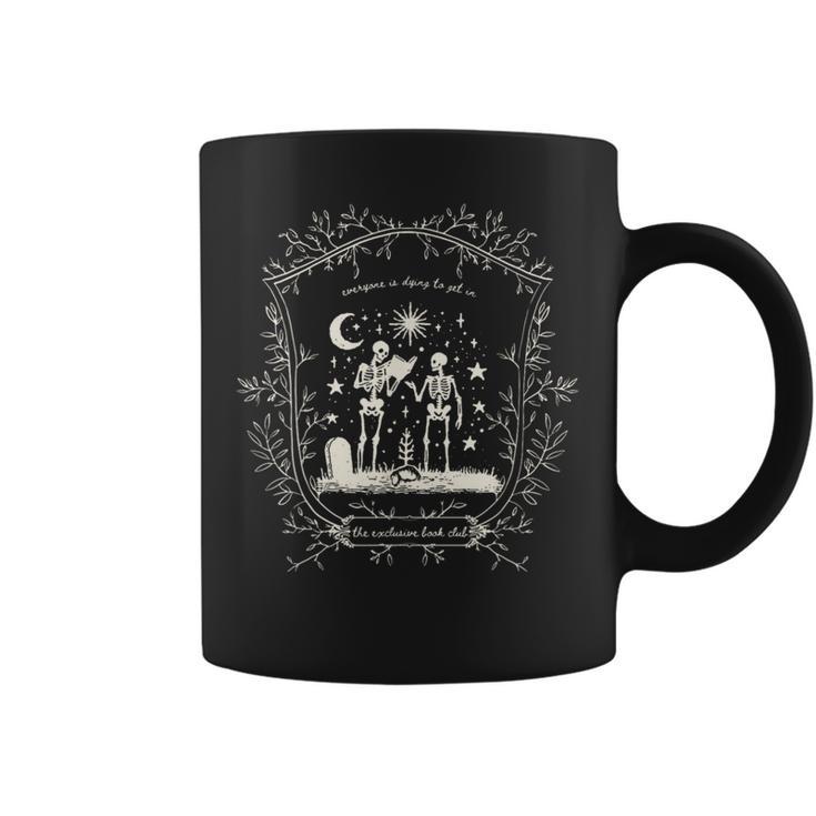 Skeleton Book Club Graphic Print Coffee Mug