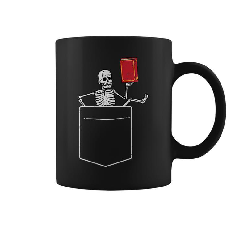 Skeleton Books Read Book Reading Librarian Across America Graphic Print Coffee Mug