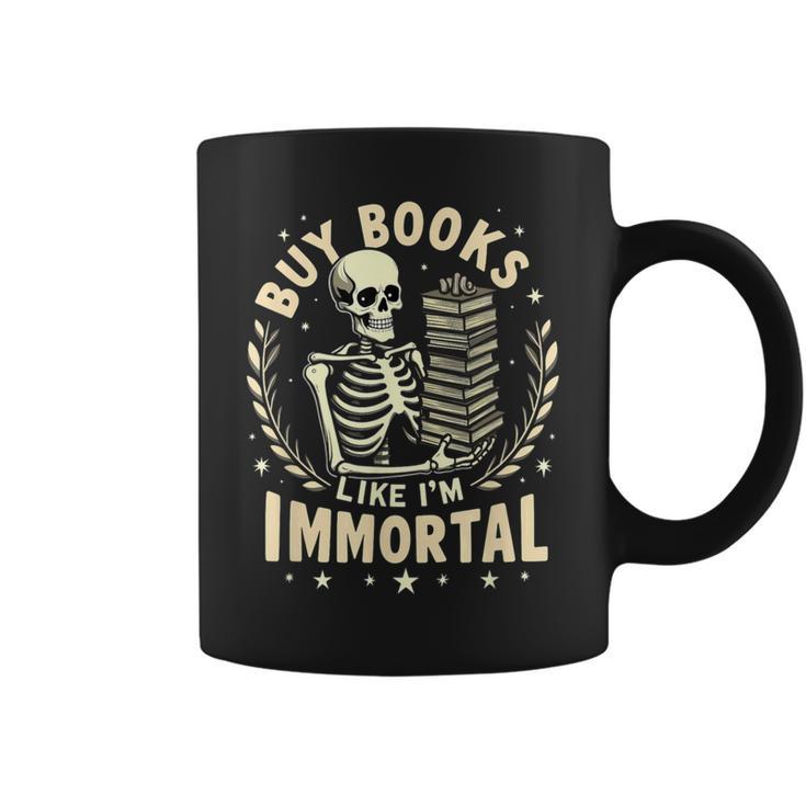 Skeleton I Buy Books Like I'm Immortal Halloween Graphic Print Coffee Mug