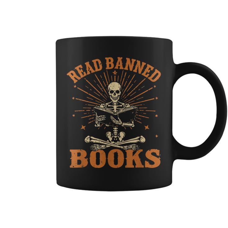 Skeleton Read Banned Books Gain Forbidden Knowledge Graphic Print Coffee Mug