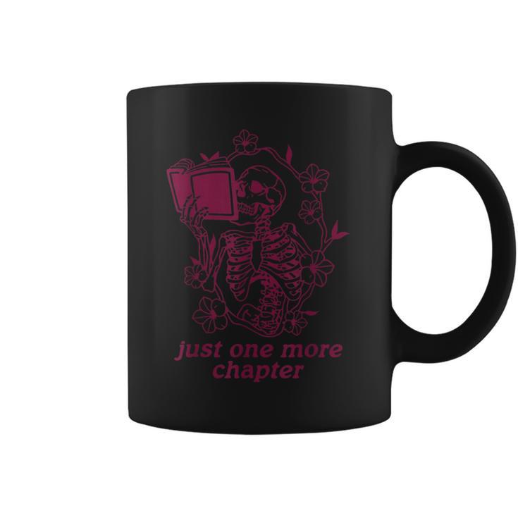 Skeleton Reading Book Just One More Chapter Graphic Print Coffee Mug