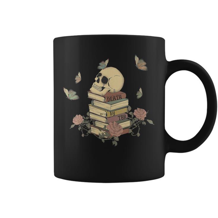 Skull Roses And Butterfly Book Death By TBR Bookish Graphic Print Coffee Mug