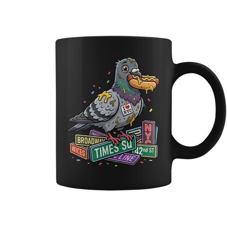 Smart Pigeon Sitting On Book Stack Graphic Print Coffee Mug