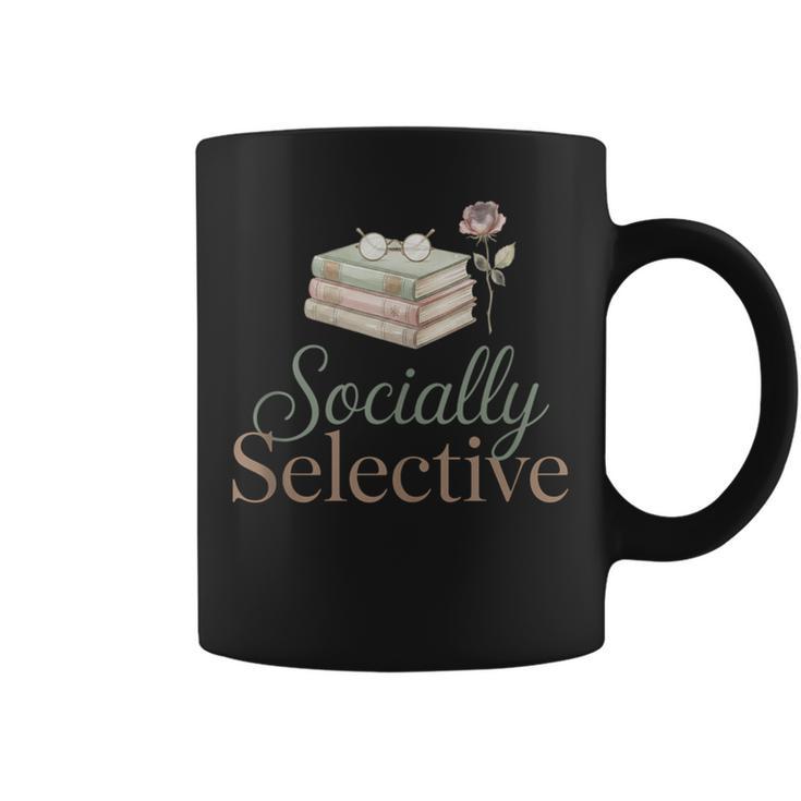 Socially Selective Shirt Subtle Introvert Book Lover Graphic Print Coffee Mug