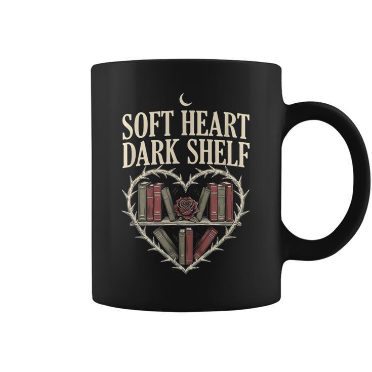 Soft Heart Dark Shelf Dark Romance Book Lover Goth Reading Graphic Print Coffee Mug