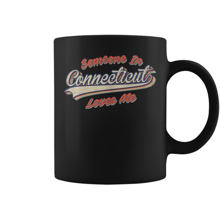 Someone In Connecticut Loves Me レトロ ステート ヴィンテージ 長袖tシャツ コーヒーマグ