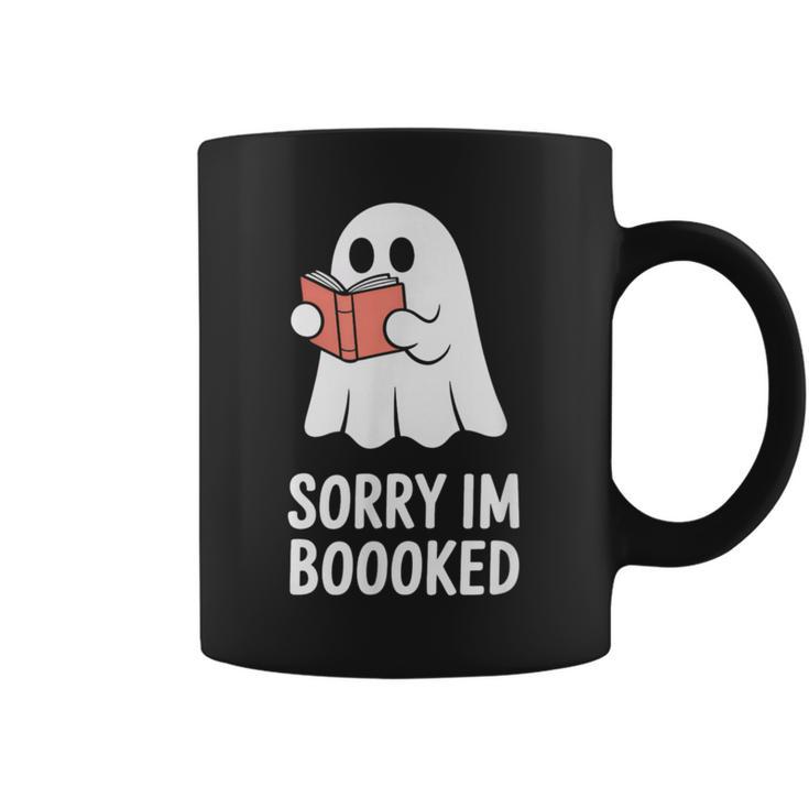 Sorry Im Boooked Reading Ghost Book Meme Graphic Print Coffee Mug