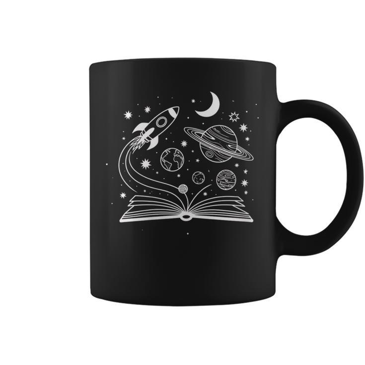 Space Books Bookworm Astronomy Science Galaxy Planet Graphic Print Coffee Mug