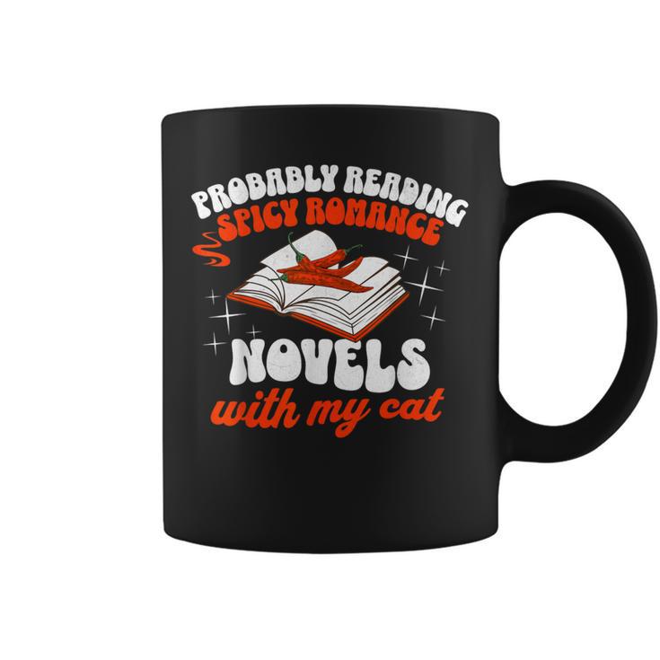 Spicy Books Reading Spicy Romance Novels & Cat Smut Reader Graphic Print Coffee Mug