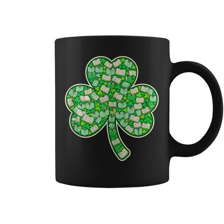 St Patricks Day Bookworm Shamrock Book Lover Graphic Print Coffee Mug