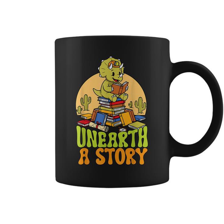 Summer Reading Teacher Unearth a Story Library Book Lover Graphic Print Coffee Mug
