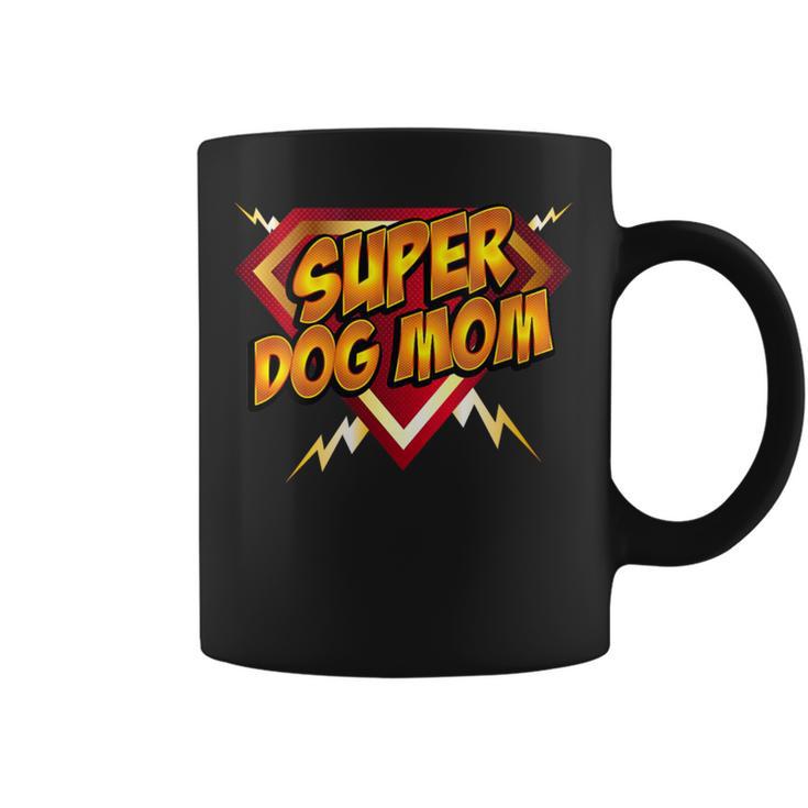 Super Dog Mom Superhero Dog Lover Comic Book Style Graphic Print Coffee Mug
