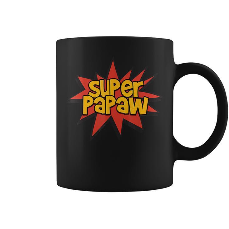 Super Grandfather Comic Book Hero Tshirt Super Papaw Graphic Print Coffee Mug