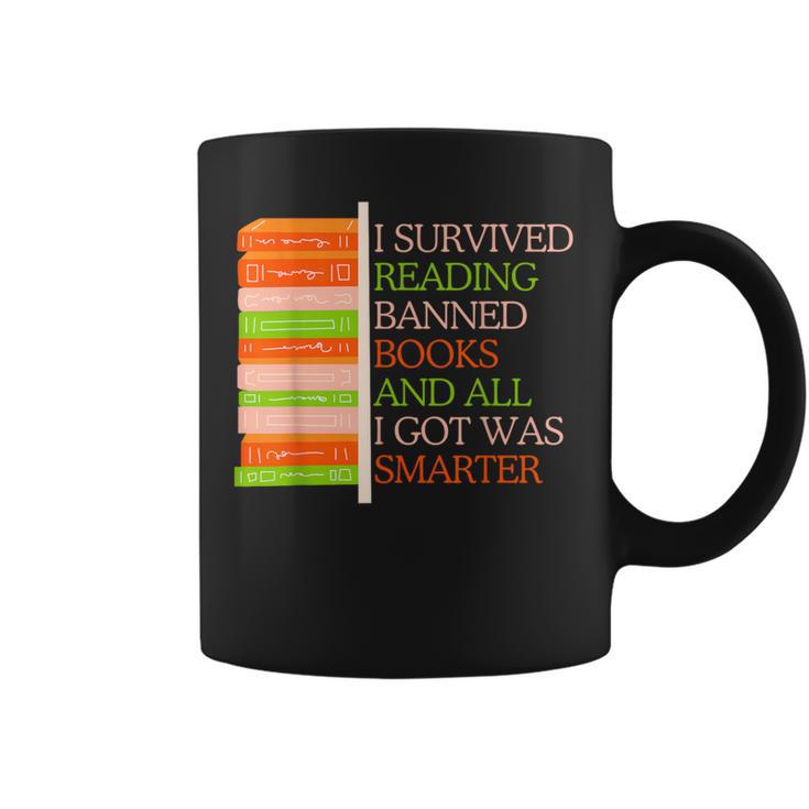 I Survived Reading Banned Books Librarians Book Enthusiasts Graphic Print Coffee Mug