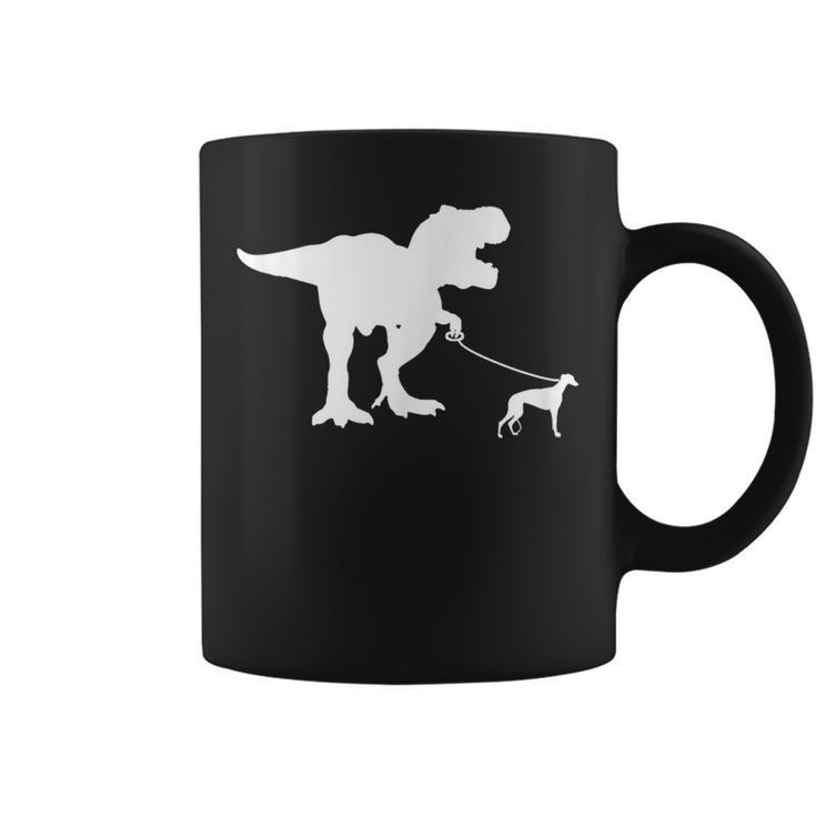 T-Rex Walking Greyhound Divertente Cane Mamma Papà Dinosauro T Rex Tazze