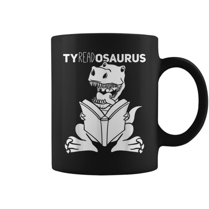 Teachersaurus Dinosaur Reading Book Reader Men Women Kids Graphic Print Coffee Mug