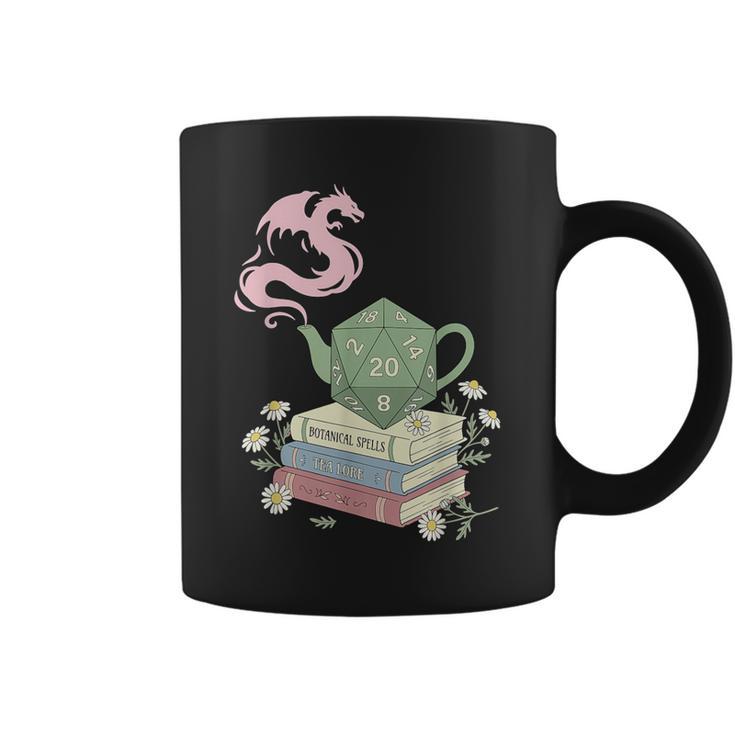 Teapot Dragon Books RPG Cozy Gamer Fantasy Tea Lover Graphic Print Coffee Mug