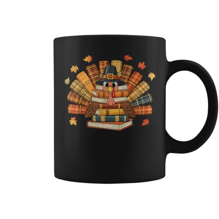 Thanksgiving Turkey Reading Book Fall Season Teacher Costume Graphic Print Coffee Mug