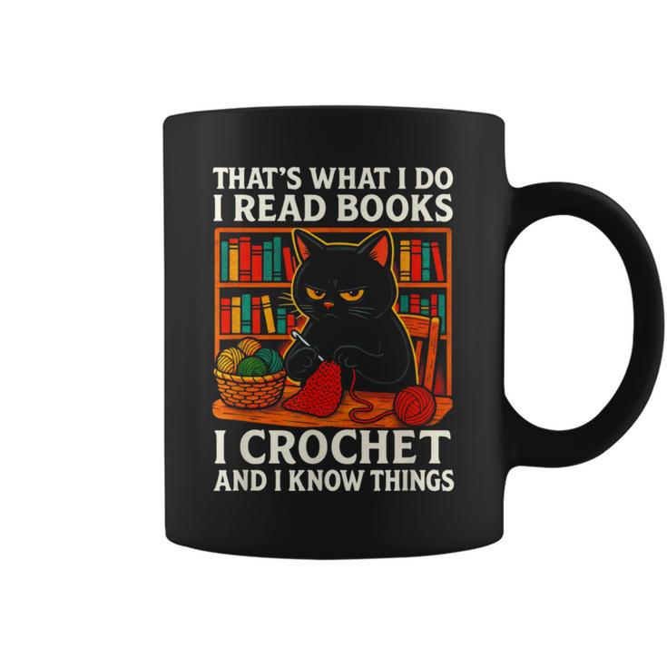 That's What I DO I Read Books Crochet Cat Graphic Print Coffee Mug